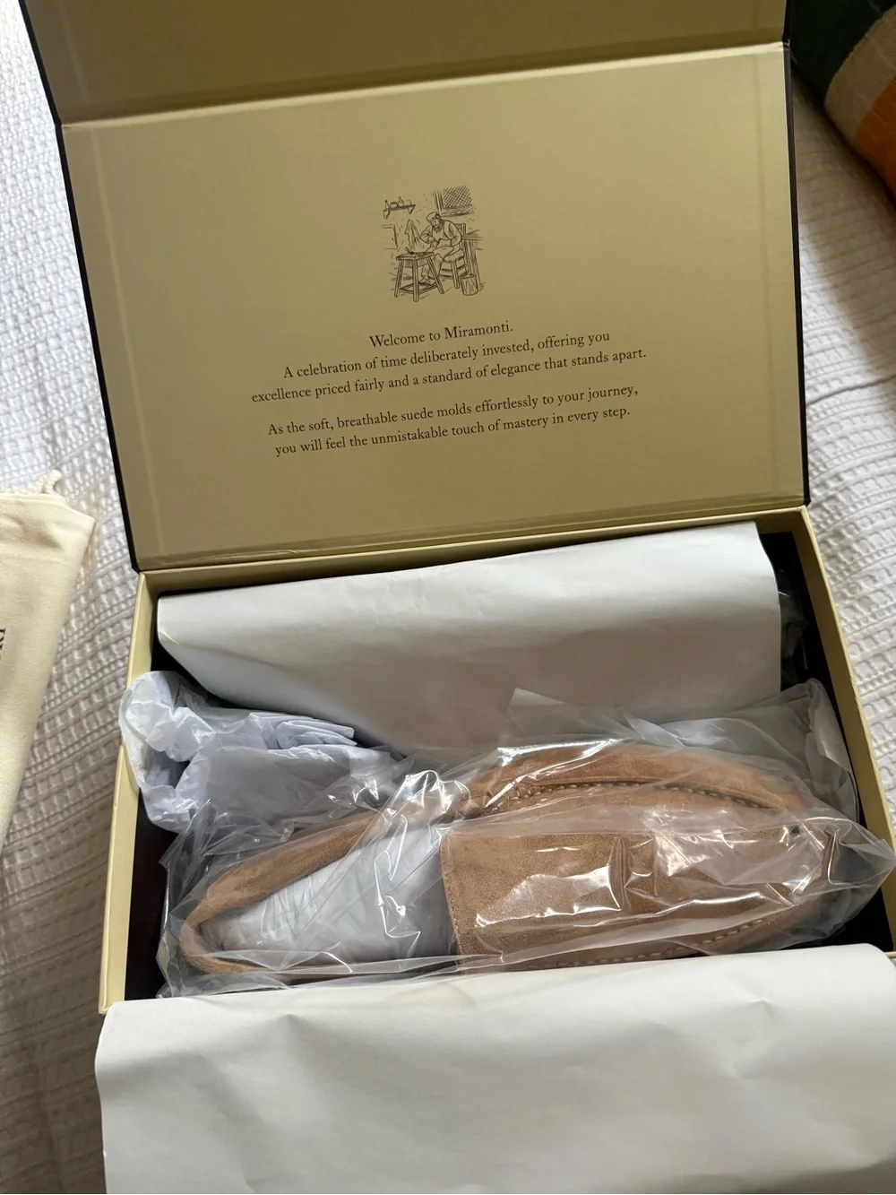 Men's Suede Slip-On Loafers in Tan Miramonti